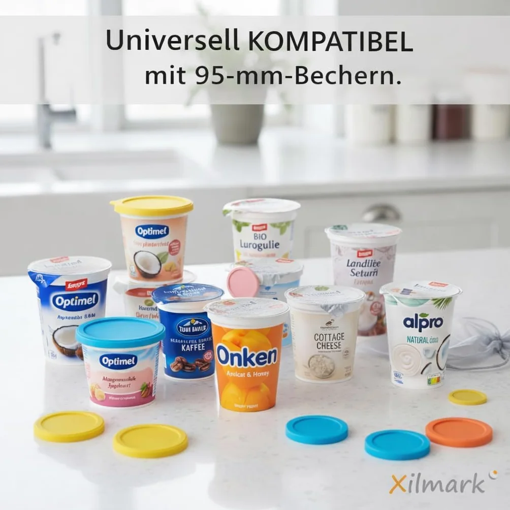 Pokrywka Wielokrotnego Użytku Na Jogurt 500 g, Silikonowa Do Puszek, Z Tworzywa Sztucznego