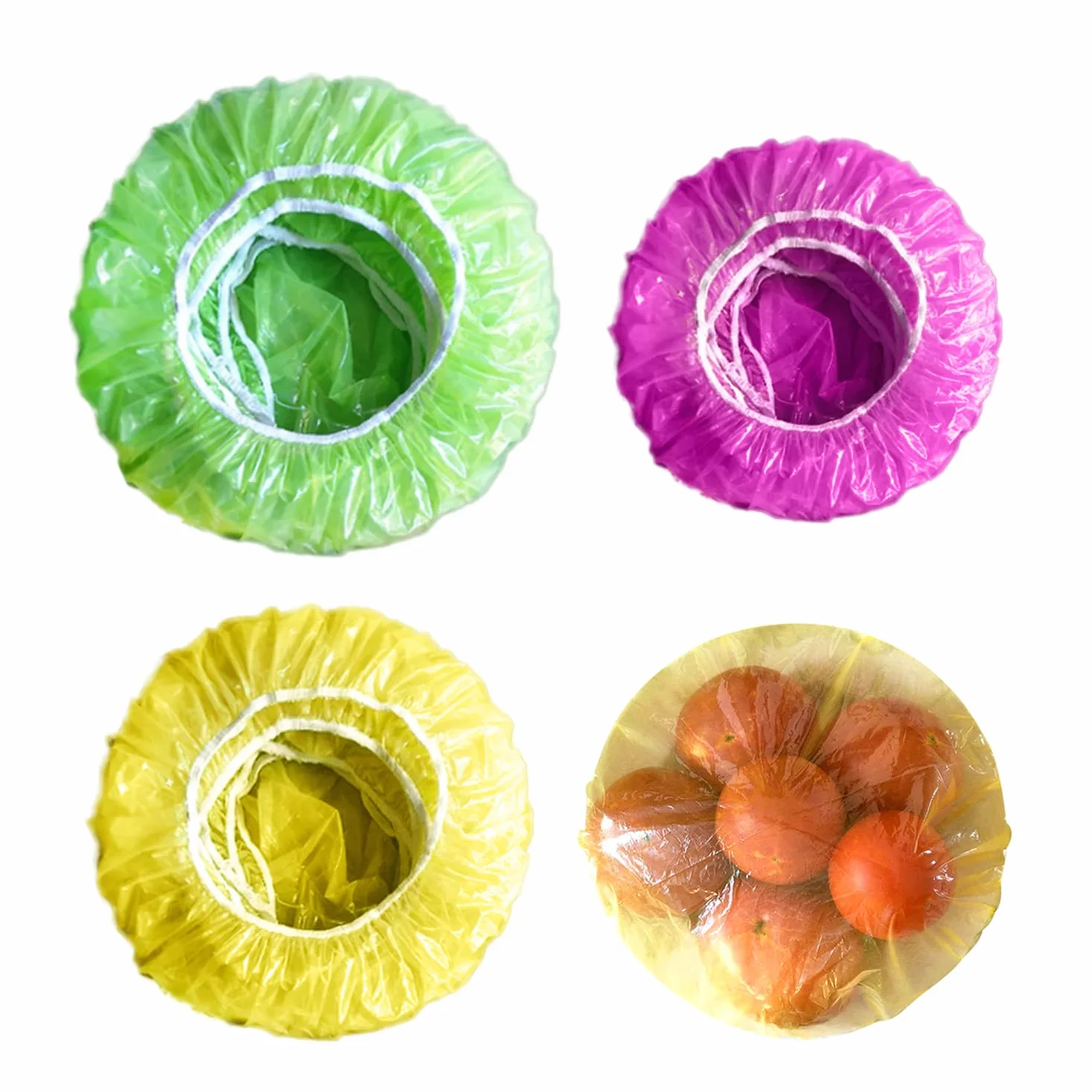 60-częściowe plastikowe pokrywki na miski, duże, średnie i małe miękkie plastikowe pokrywki na owoce i warzywa, aby zapobiec kurzu i zachować świeżość