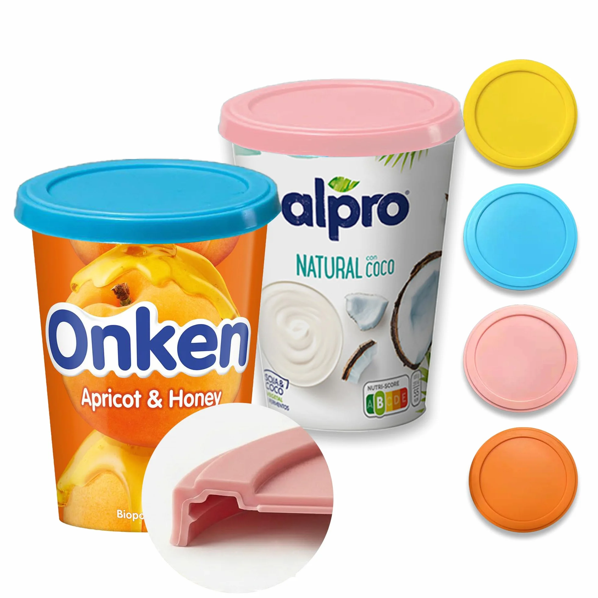 Pokrywka Wielokrotnego Użytku Na Jogurt 500 g, Silikonowa Do Puszek, Z Tworzywa Sztucznego